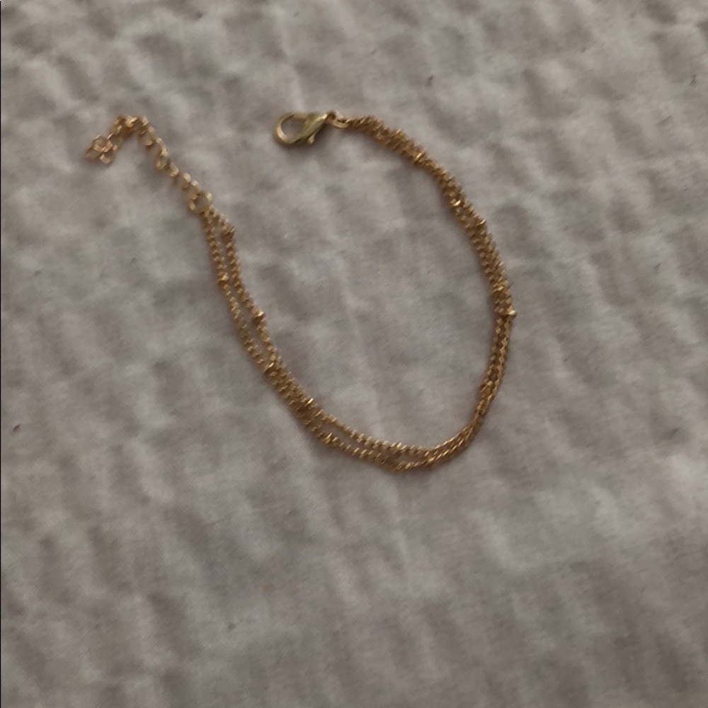 Gold Plated Double Layered Chain Bracelet... - Picture 3 of 4